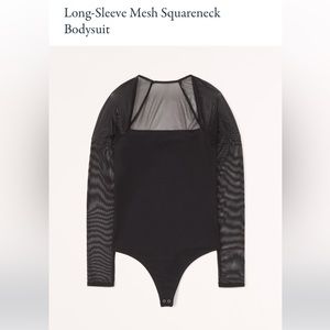 Abercrombie Long Sleeve Mesh Squareneck Bodysuit